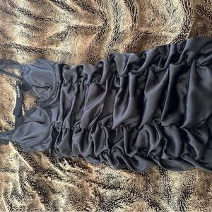 For Love and Lemons Black Ruched Dress